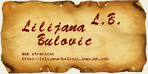 Lilijana Bulović vizit kartica